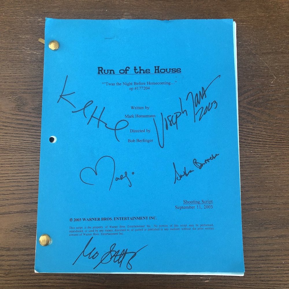RARE ORIGINAL WB TV Sitcom Script RUN OF THE HOUSE